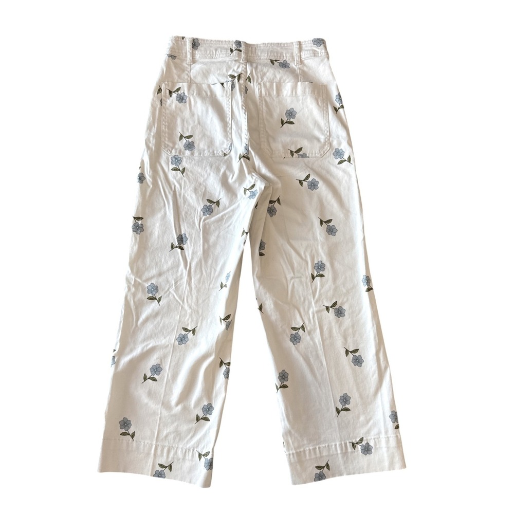 New Bagatelle Collection Floral Pants 8 Ivory Cottagecore Shabby Chic Cropped - Picture 2 of 10
